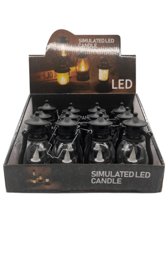 Ledli Fener Gaz Lambası Model Pilli 18 Cm Siyah 12 Parça - 3