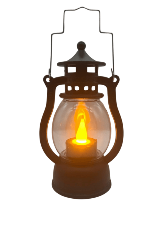 Ledli Fener Gaz Lambası Model Pilli 18 Cm Siyah - 1