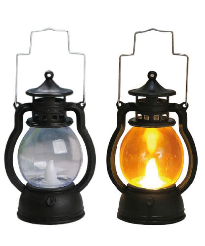 Ledli Fener Gaz Lambası Model Pilli 18 Cm Siyah - 