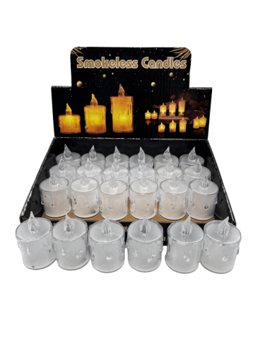 Mum Ledli Tealight Kristal Model 6.5 Cm 24 Parça - 