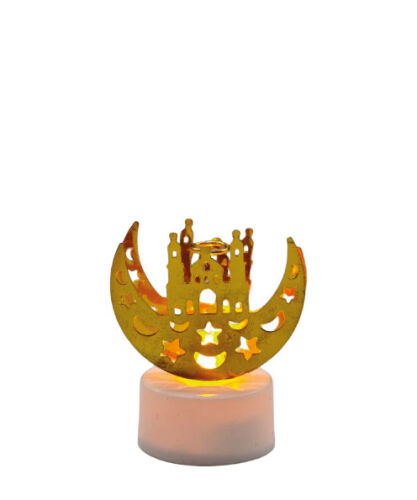 Mum Ledli Tealight Metal Cami Model Altın - 