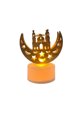 Mum Ledli Tealight Metal Cami Model Altın - 2
