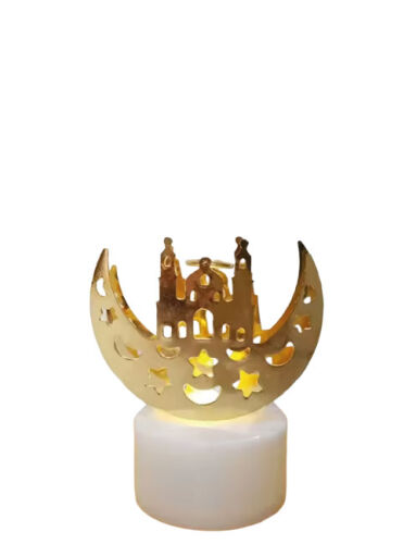 Mum Ledli Tealight Metal Cami Model Altın - 1