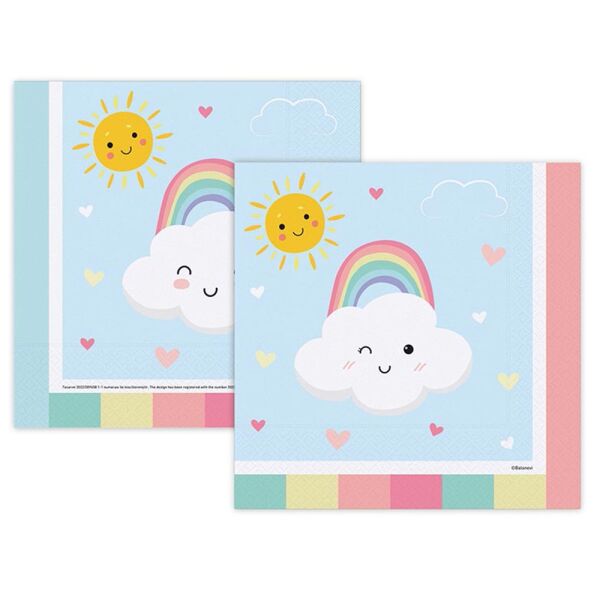 Lisanslı Gökkuşağı Kağıt Peçete 16 Parça - 