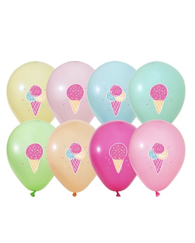 Lisanslı Dondurma Lateks Balon 100 Parça - 