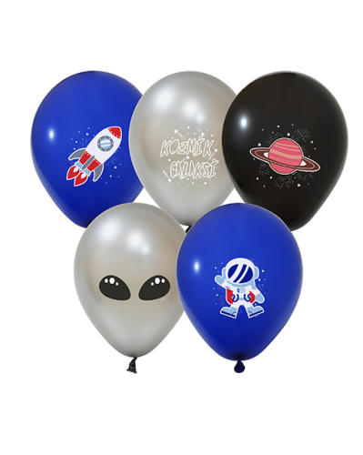 Lisanslı Uzay Balon 8 Parça - 1