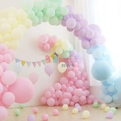 Lateks Pastel Balon Makaron Karışık Renk 12 İnç 100 Parça - 2