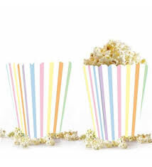 Mısır Kutusu Makaron Renk Çizgili / 8 Parça - 