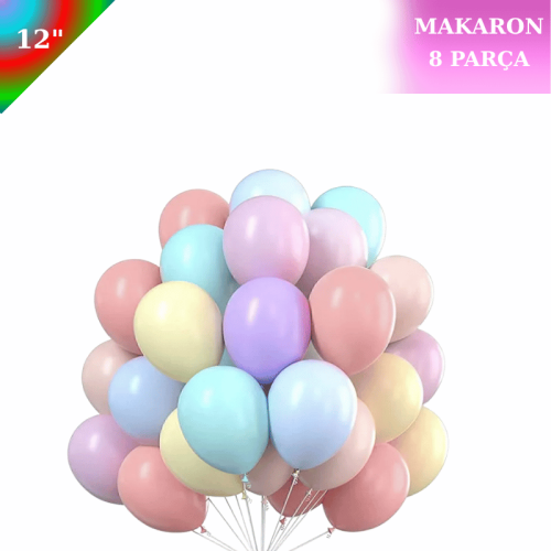 Makaron Soft Lateks Balon 8 Parça Karışık - 1