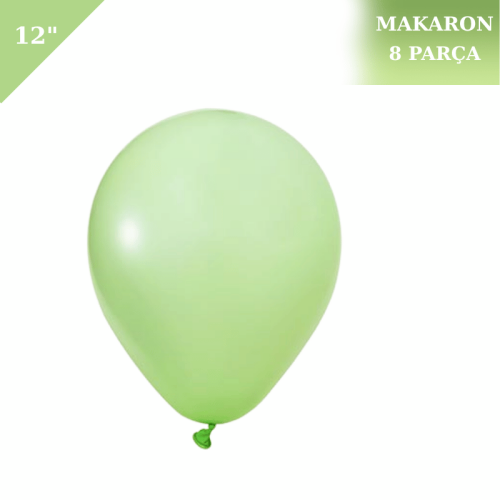 Makaron Soft Lateks Balon 12 İnç 8 Parça Yeşil - 