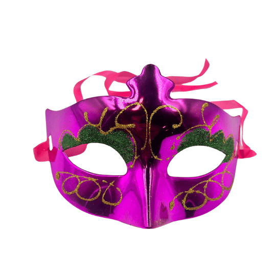 Maske Plastik Simli Fuşya - 2