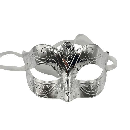 Maske Plastik Kabartmalı Gümüş - 2