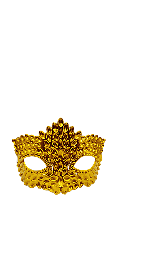 Maske Plastik Kristal Parlak Altın - 