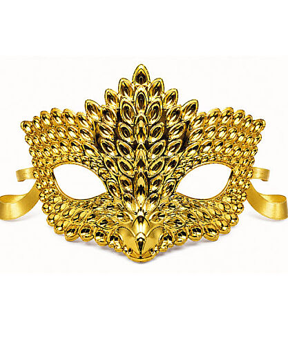 Maske Plastik Kristal Parlak Altın - 