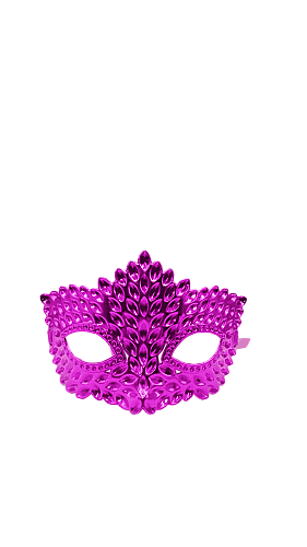 Maske Plastik Kristal Parlak Fuşya - 