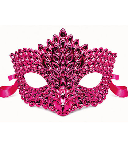 Maske Plastik Kristal Parlak Fuşya - 