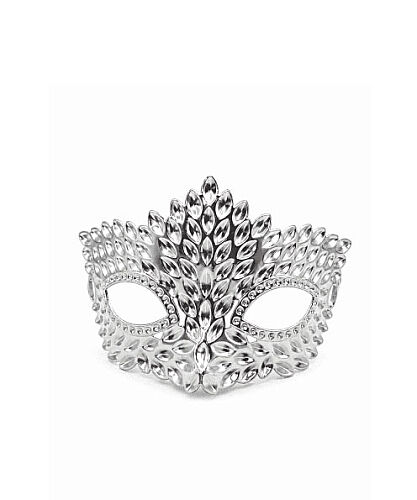 Maske Plastik Kristal Parlak Gümüş - 