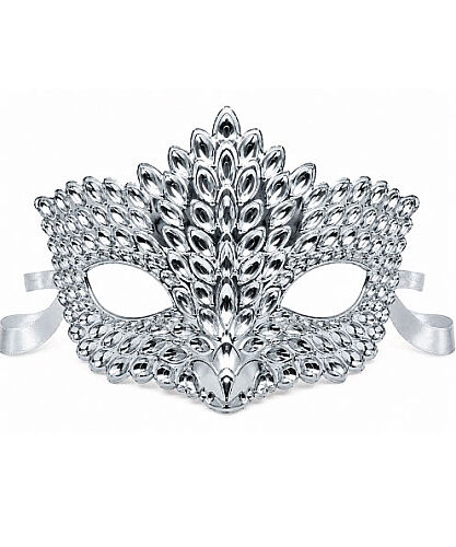 Maske Plastik Kristal Parlak Gümüş - 