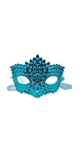 Maske Plastik Kristal Parlak Mavi - 