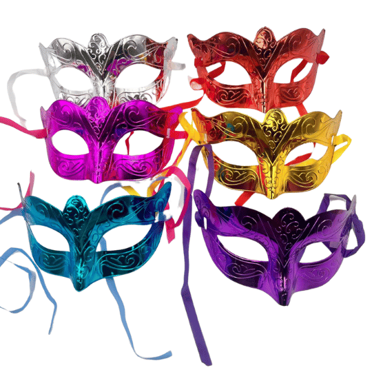 Maske Plastik Kabartmalı 12li Renkli - 2