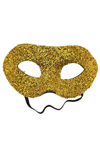 Maske Plastik Parlak Pullu Model Altın - 1