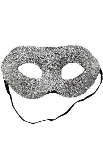 Maske Plastik Parlak Pullu Model Gümüş - 