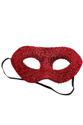 Maske Plastik Parlak Pullu Model Kırmızı - 1