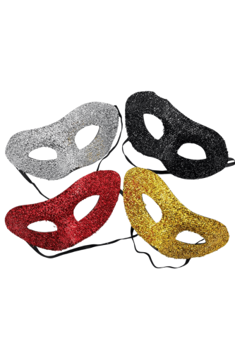 Maske Plastik Parlak Pullu Model Renkli 12 Parça - 