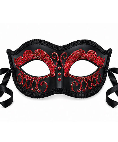 Maske Plastik Sim Detaylı İşlemeli Kırmızı - 