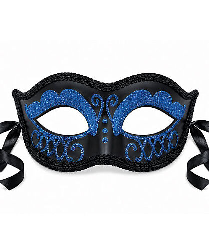 Maske Plastik Sim Detaylı İşlemeli Mavi - 