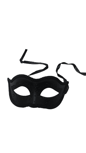 Maske Plastik Sim Detaylı İşlemeli Siyah - 