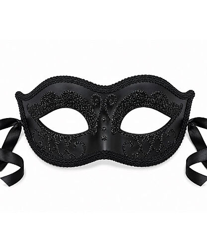 Maske Plastik Sim Detaylı İşlemeli Siyah - 