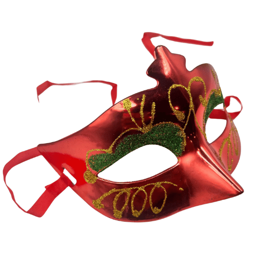 Maske Plastik Simli Turuncu - 
