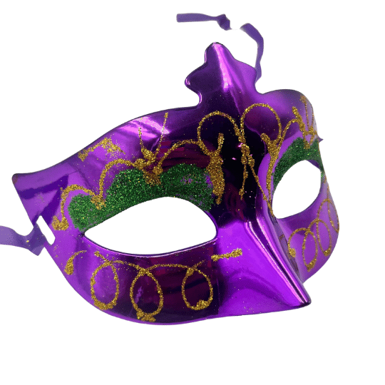 Maske Plastik Simli Mor - 