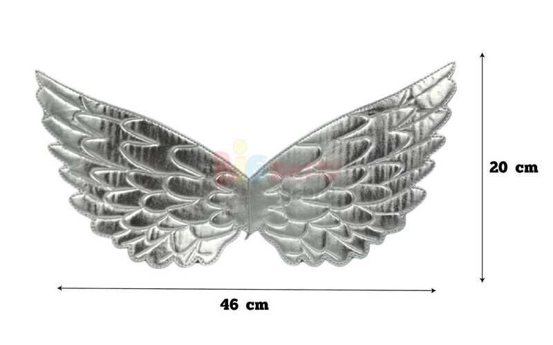 Melek Kanadı Saten Parlak Gümüş 45*25 Cm - 2