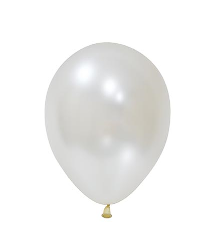 Metalik Lateks Balon 12 İnç 8 Parça Beyaz - 1