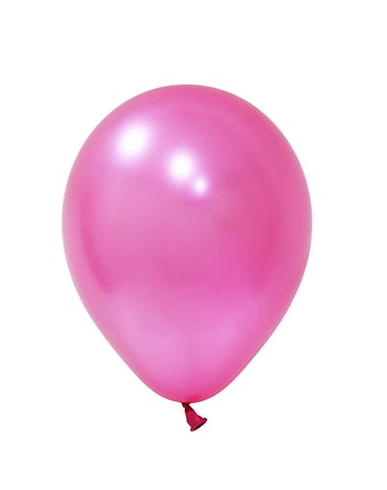 Metalik Lateks Balon 12 İnç 8 Parça Fuşya - 1