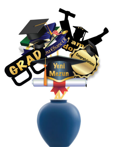 Konuşma Balonu Mezuniyet Partisi Varaklı Parlak Baskılı 5 Parça - 1