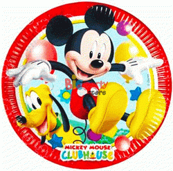  - Lisanslı Mickey Mouse Karton Tabak 23 Cm 8 ′li