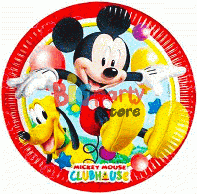Lisanslı Mickey Mouse Karton Tabak 23 Cm 8li - 1