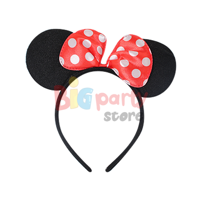 Taç Minnie Mouse Fiyonk Siyah Kırmızı Fiyoklu - 1
