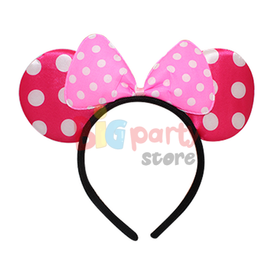 Taç Minnie Mouse Puanlı Fiyonk Pembe - 1