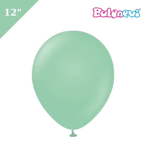 Lateks Pastel Balon 100 Parça Mint Yeşili 12 İnç Balonevi - 
