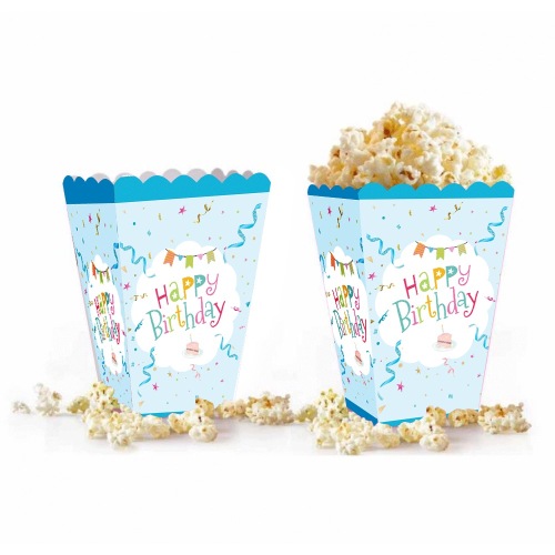 Mısır Kutusu Happy Birthday Mavi / 8 Parça - 