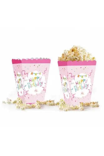 Mısır Kutusu Happy Birthday Pembe / 8 Parça - 