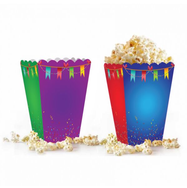 Mısır Kutusu Renkli Konfetili / 8 Parça - 