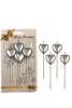 Mum Çubuklu Kalpli Set 4 Parça Gümüş - 1