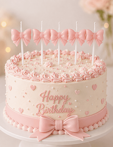 Mum Fiyonk Pembe 5 Parça - 