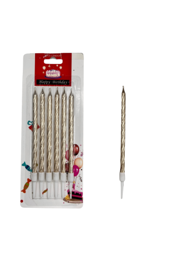 Mum İnce 14 cm Spiral Set Şampanya 6 Parça - 
