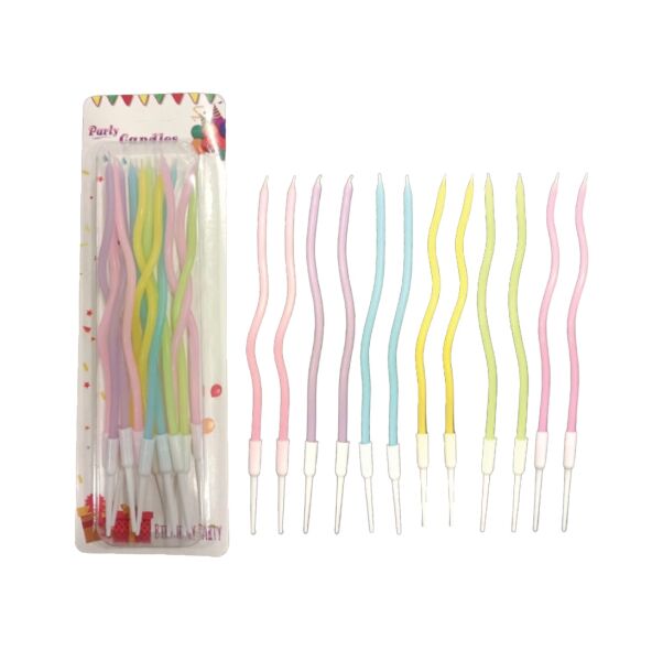 Mum İnce 16 cm Dalgalı Makaron Mix 12 Parça - 